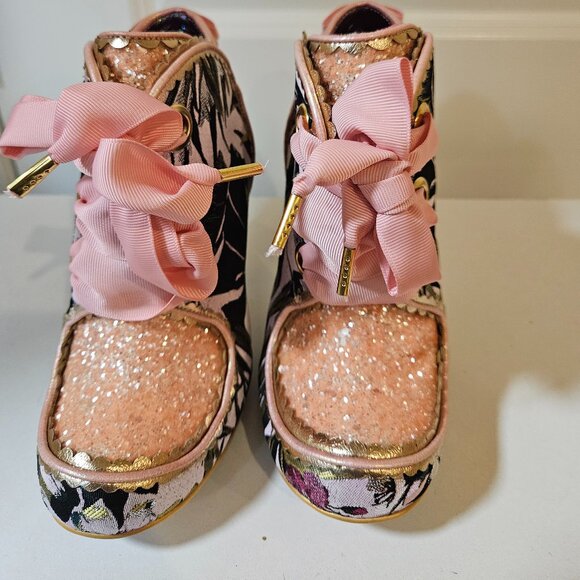 Irregular Choice Floral and Glitter Bootie - Picture 6 of 10